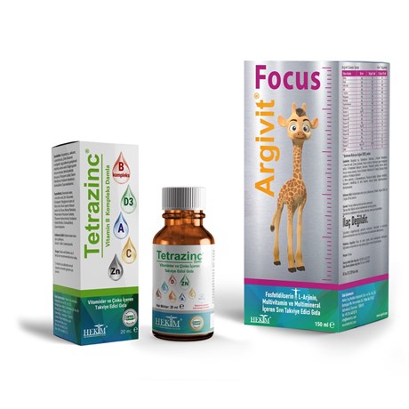 Argivit Focus 150 ml Şurup + Tetrazinc Vitamin B Kompleks Damla 20ml
