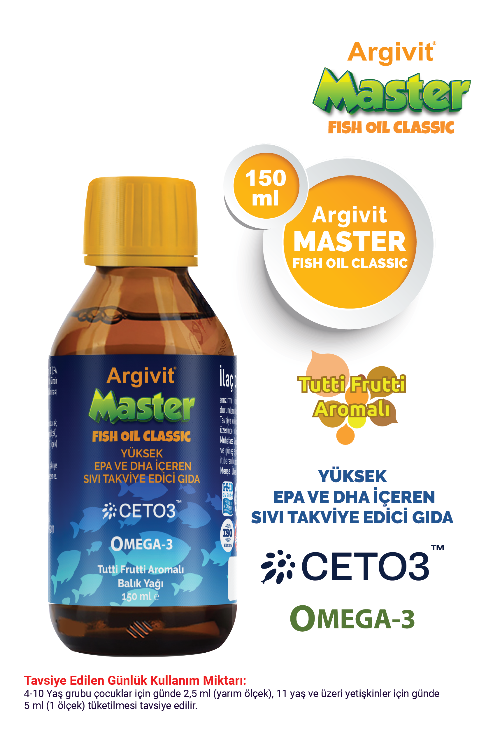 Argivit Master Fish Oil Classic Balık Yağı 150 mL