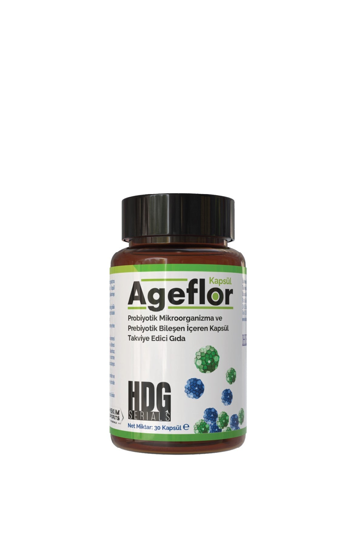 HDG SERİALS Ageflor Probiyotik Mikroorganizma & Prebiyotik Bileşen İçeren 30 Kapsül