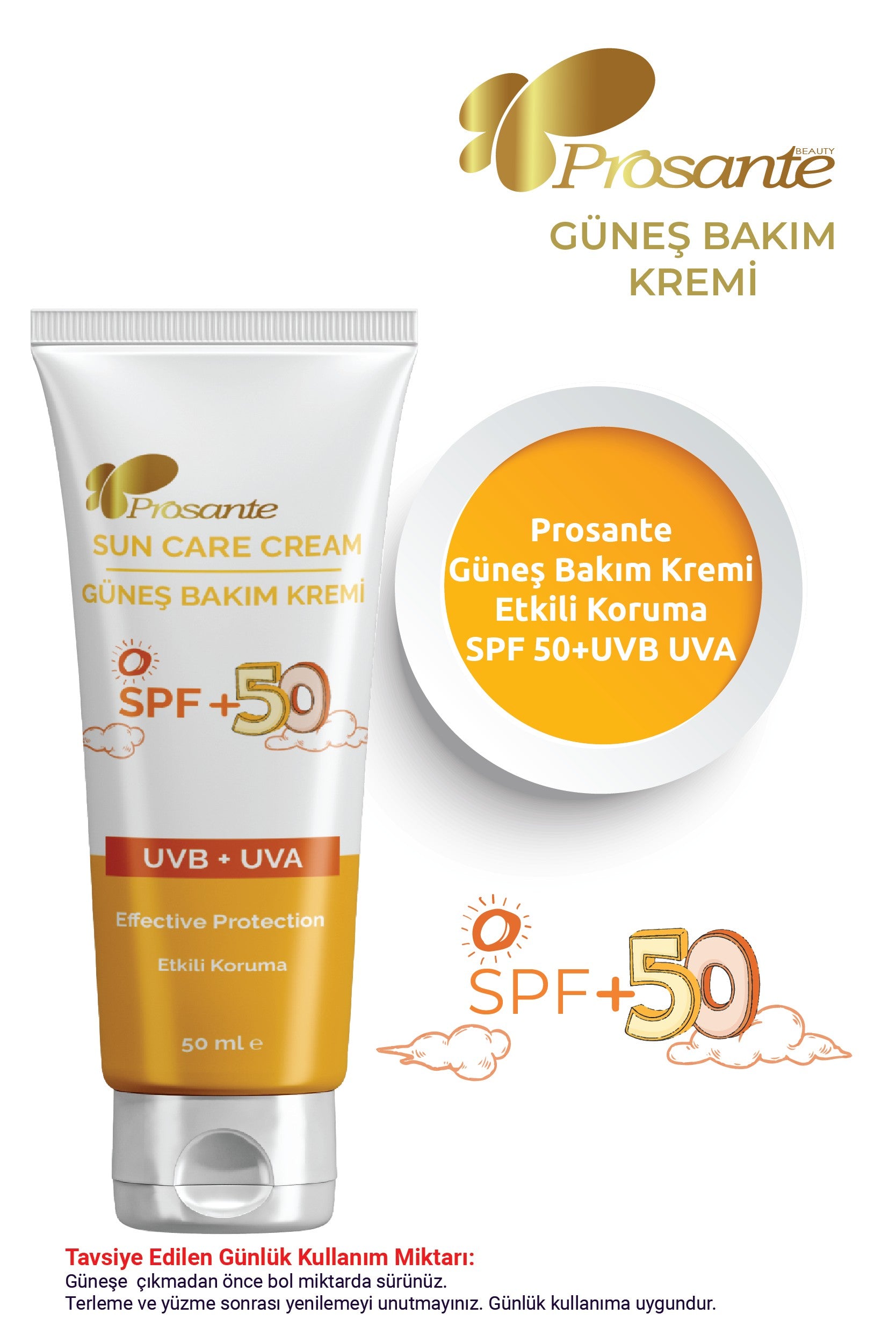 Prosante Güneş Bakım Kremi SPF +50 Çocuk 50 mL